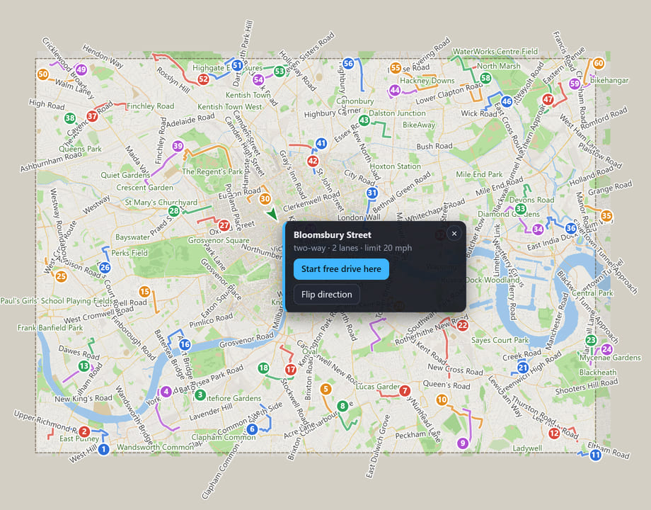 Roadarium’s London street map